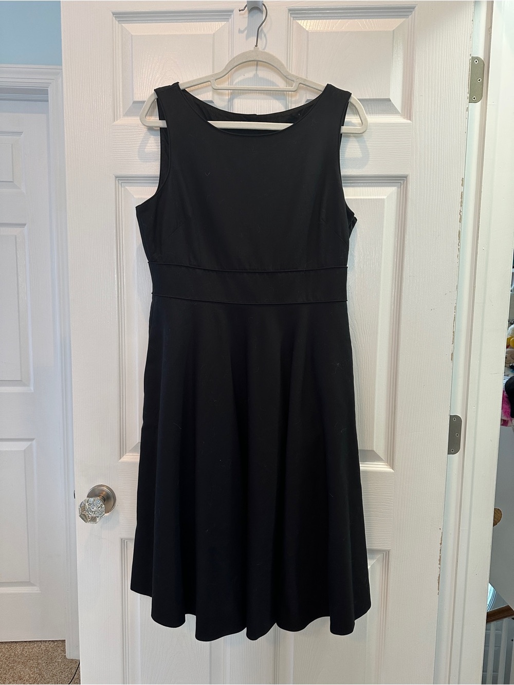 J. Crew Black Sleeveless Fit-and-Flare Dress